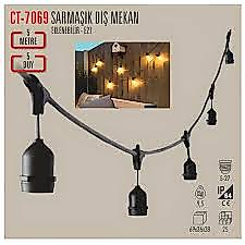 CATA CT-7069 SARMAŞIK DIŞ MEKAN EKLENEBİLİR E 27 DUY 5MT